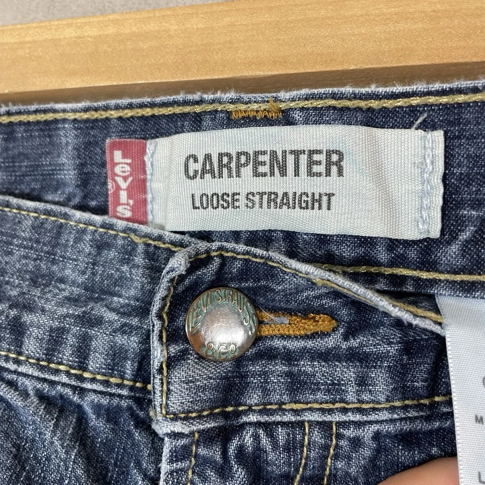 Vtg Levis Carpenter Jeans Mens 30x30 Loose Straight Y2K 2004 Faded Distressed